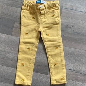 Old Navy Yellow Kids Jeans with Floral Embroidery